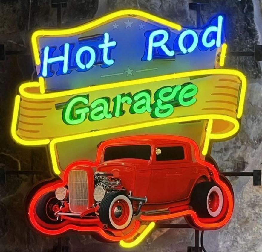 Hotrod garage neon en veel andere USA mancave showroom neons, Ophalen of Verzenden, Nieuw, Lichtbak of (neon) lamp