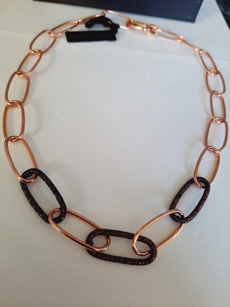 Pesavento ketting roségoud + bruin WPLVE2909, Handtassen en Accessoires, Kettingen, Ophalen of Verzenden, Nieuw, Goud, Zilver