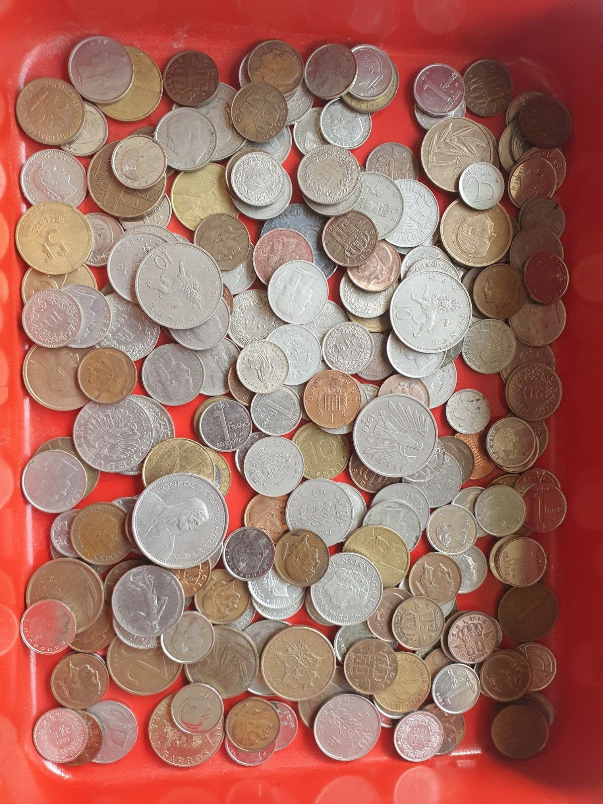 Verzameling oude munten, Ophalen, Munten
