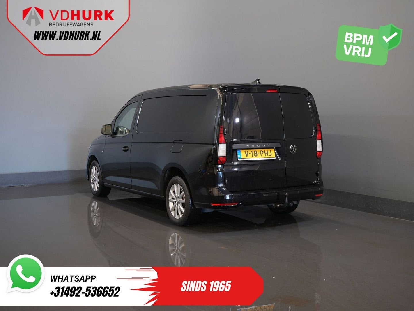 Volkswagen Caddy Cargo Maxi 2.0 TDI 125 pk DSG Aut. Standkac, Auto's, Automaat, Zwart, Bedrijf, Diesel