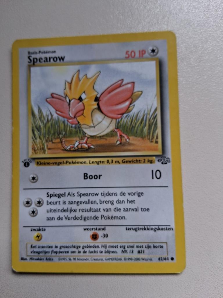 Pokemon kaarten Spearow 1 ste editie, Enlèvement ou Envoi