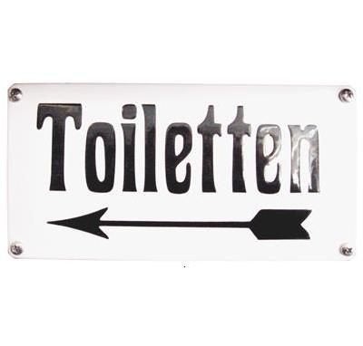 Emaille bordje Toiletten 10 x 20 cm, Tekstbord, Ophalen, Nieuw, Emaille