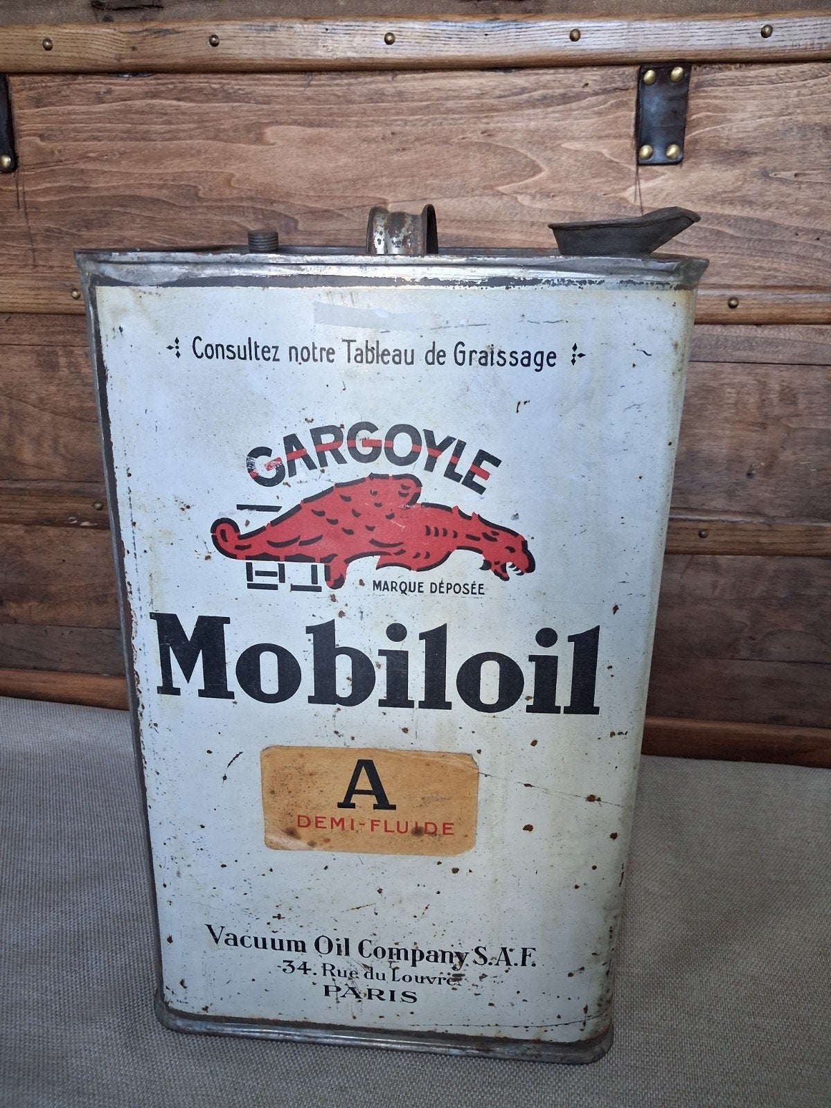 zeldzaam olieblik MOBILOIL A ca 1920-30, Verzamelen, Ophalen of Verzenden, Gebruikt