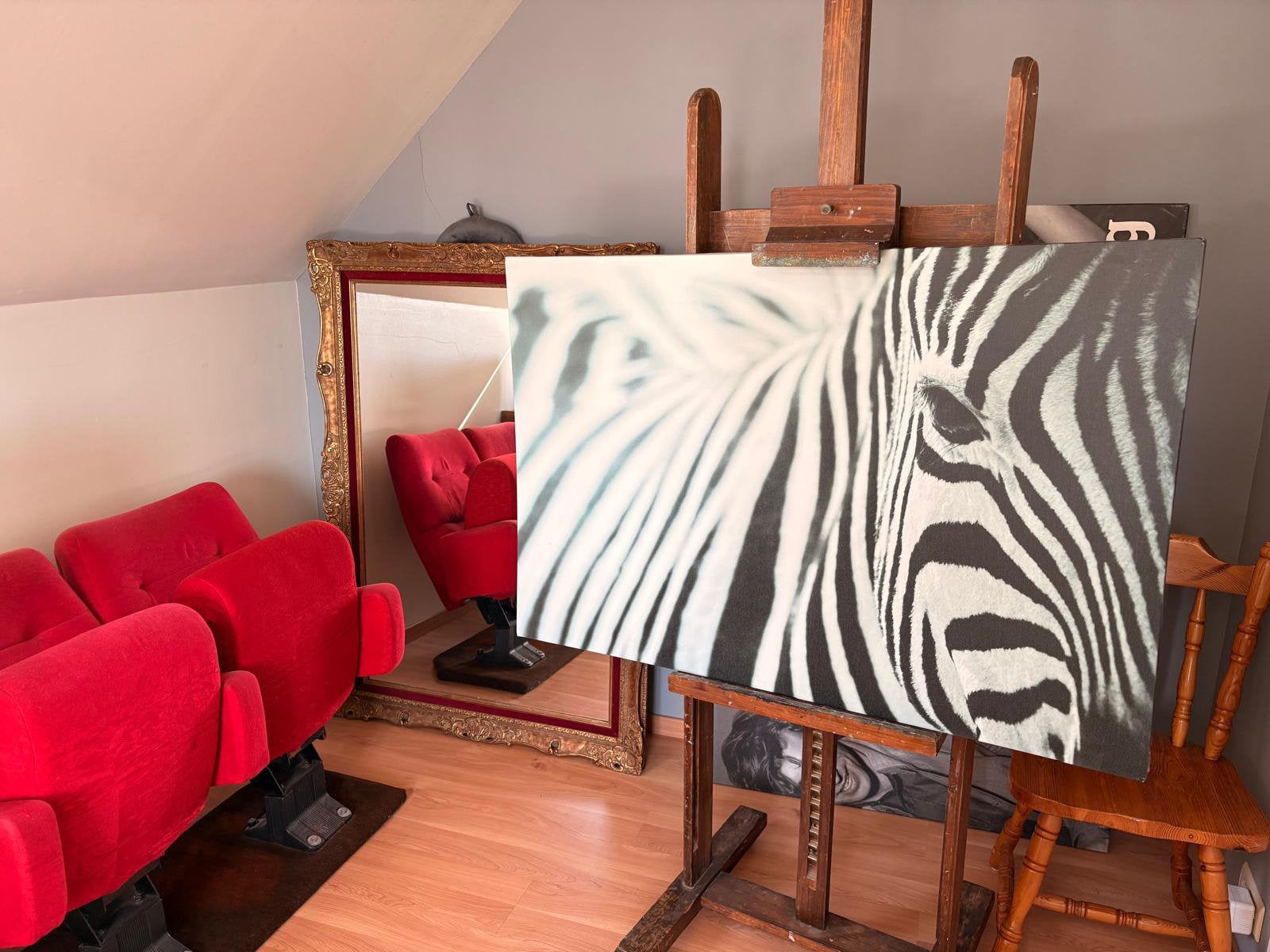 Groot canvas zebra - 117 x 78 cm - xl kader, Ophalen