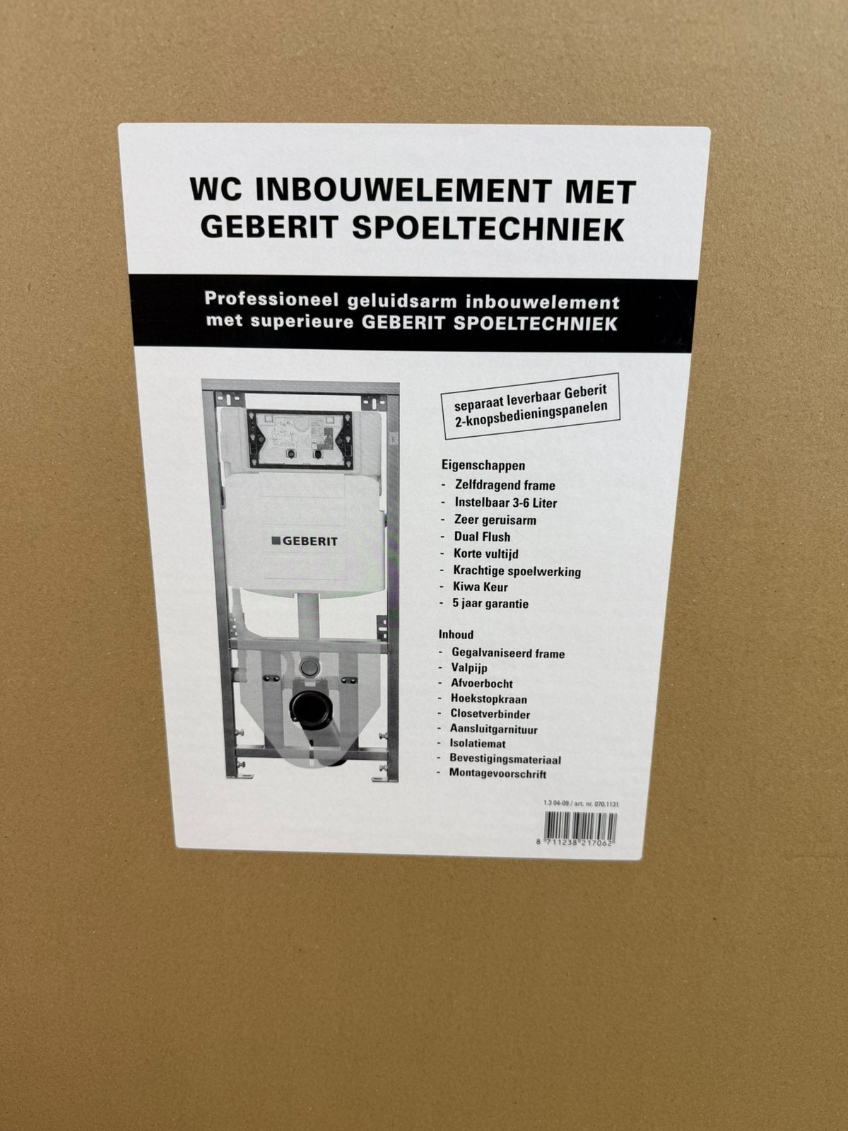 Burda WC-element met Geberit UP320 inbouwreservoir, Enlèvement, Neuf