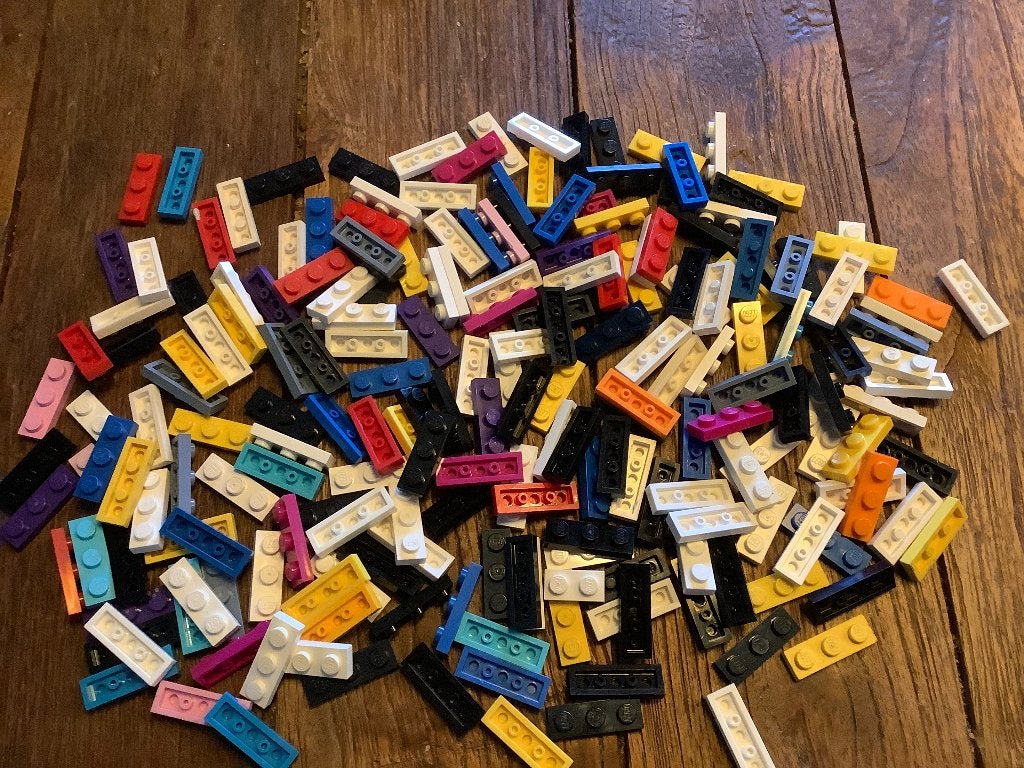 Lego plaatjes 1x3 varia kleuren 210 stuks / 232-1-3, Ophalen of Verzenden, Zo goed als nieuw, Losse stenen, Lego