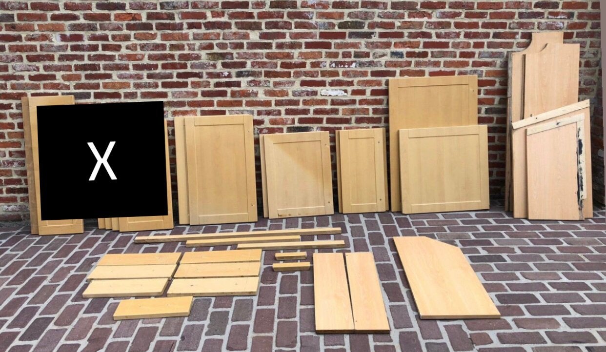 Houten panelen, te gebruiken voor alle doeleinden, Ophalen, Gebruikt