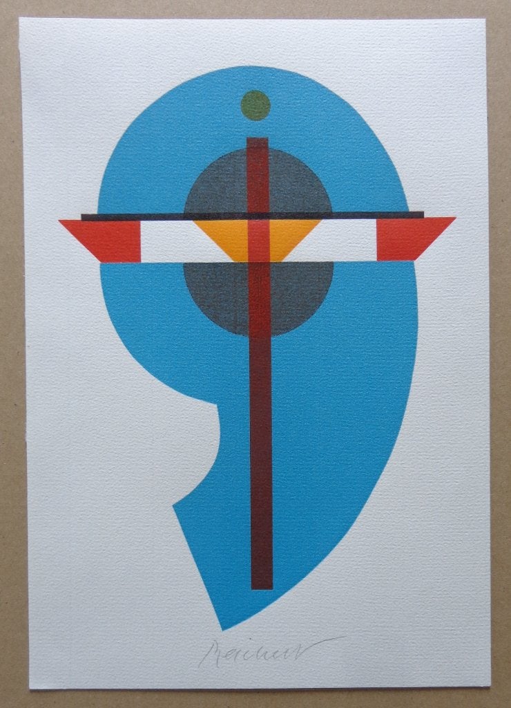 JOSUA REICHERT / BLAUW CIJFER 9 / KLEURZEEFDRUK / 28x19cm, Gelimiteerde oplage, Ophalen of Verzenden, Abstract, Zeefdruk