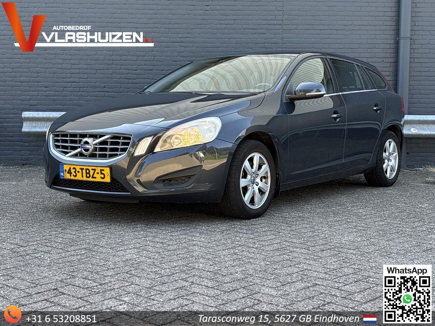 Volvo V60 2.0 D3 Kinetic | Climate | Cruise | Navi | PDC | A, Autos, Volvo, Argent ou Gris, Achat, Entreprise, Boîte manuelle