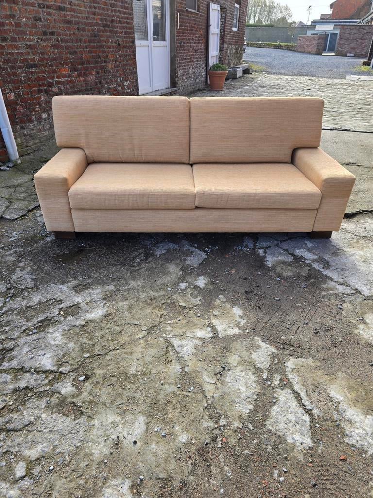 Long divan canapé fauteuil beige orange  roche bobois