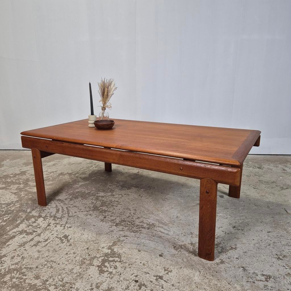 H.W. Klein, Bramin, vintage Deense salontafel teak XXL 60's, Huis en Inrichting, Tafels | Salontafels, Zo goed als nieuw, Minder dan 50 cm