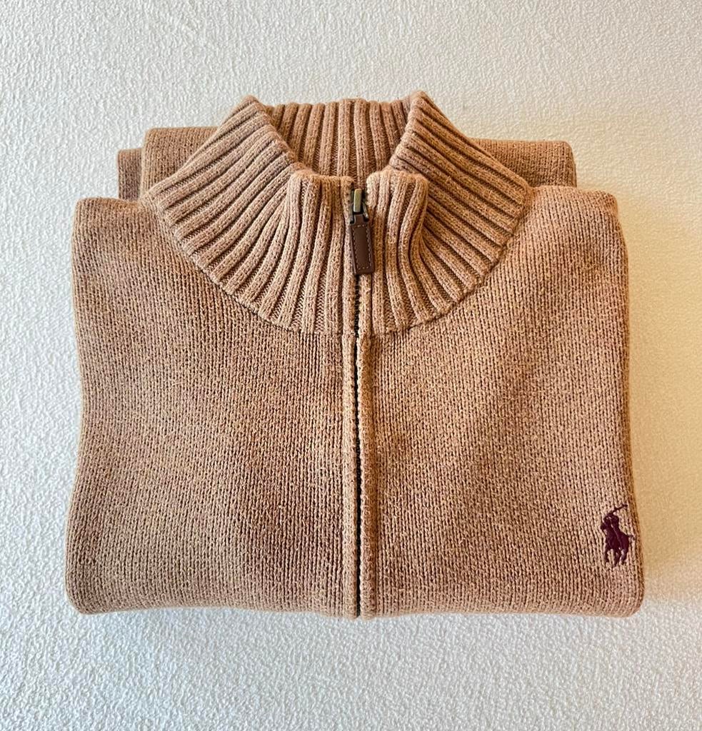 Pull Polo Ralph Lauren Beige avec Col/quarter zip Taille M, Enlèvement ou Envoi, Beige, Ralph Lauren, Porté