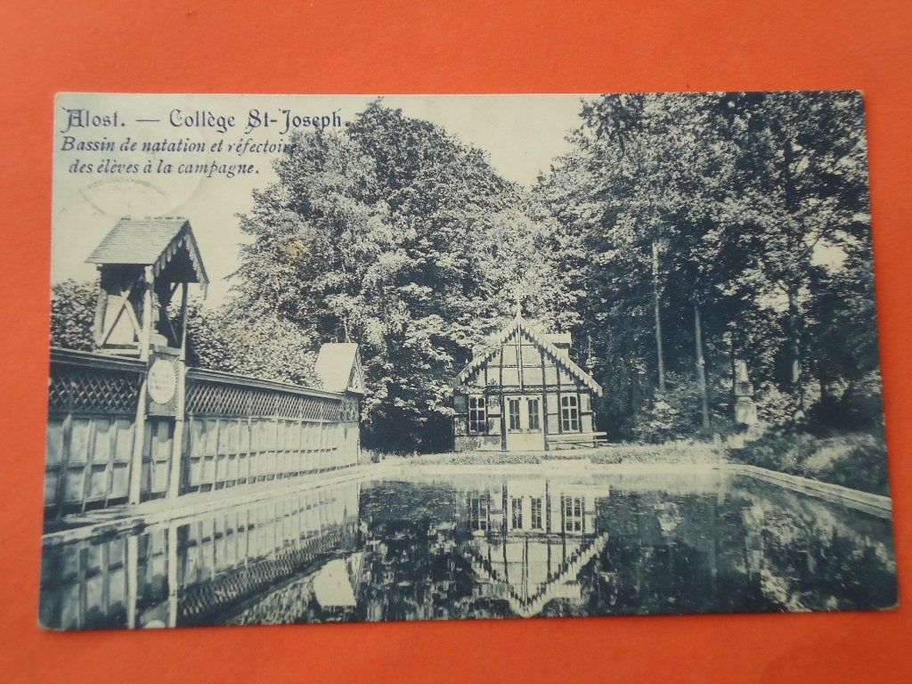 Aalst - Alost Collège St. Joseph Bassin de natation, Verzamelen, Postkaarten | België, Ophalen of Verzenden, Voor 1920, Gelopen