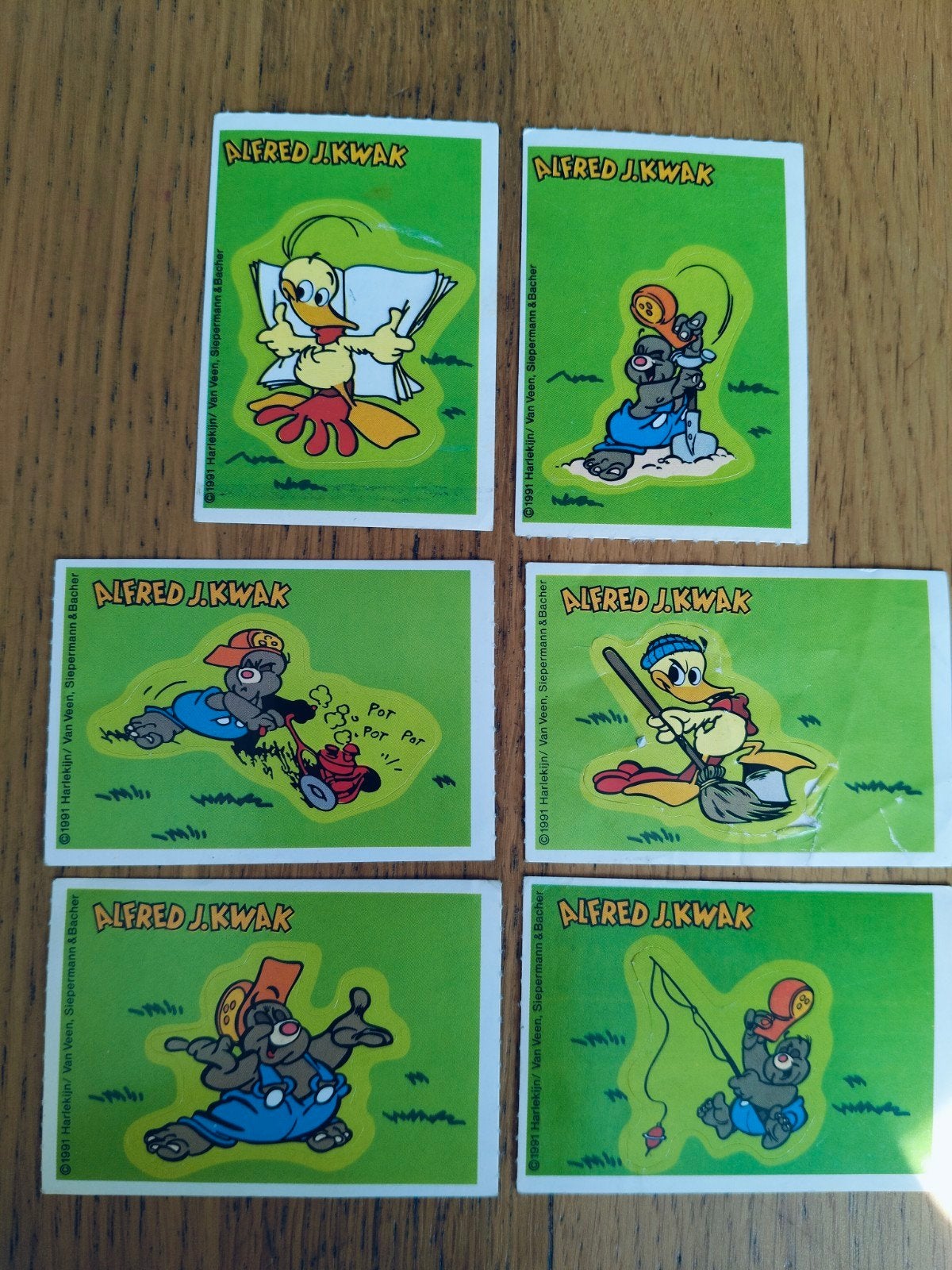 6 vintage stickers Alfred j.kwak uitgegeven door milkyway, Enlèvement ou Envoi
