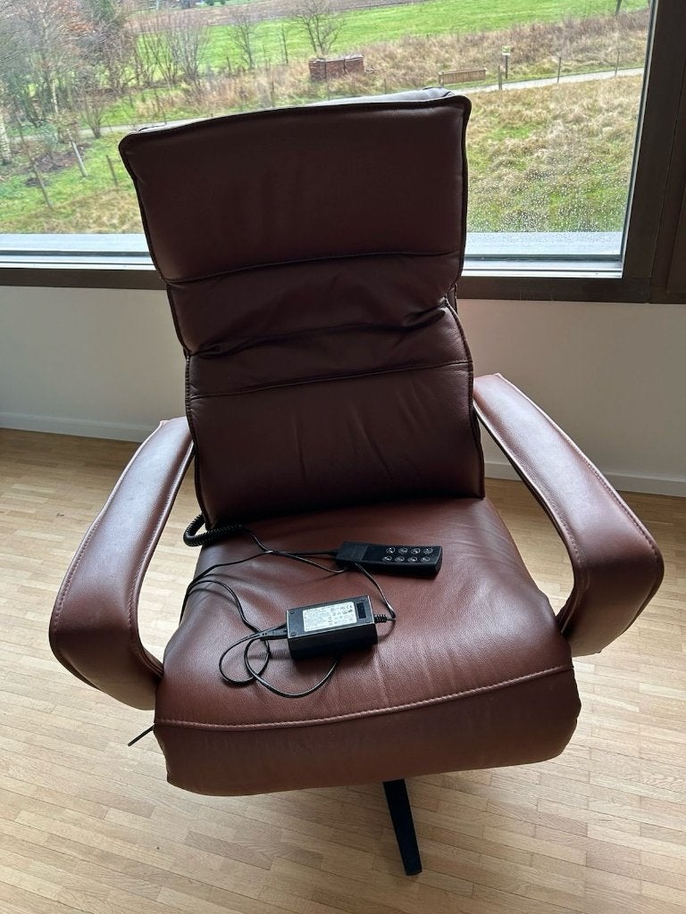 Relaxfauteuil Merk Hukla, Huis en Inrichting, Fauteuils, Ophalen, Gebruikt, Minder dan 75 cm, Leer