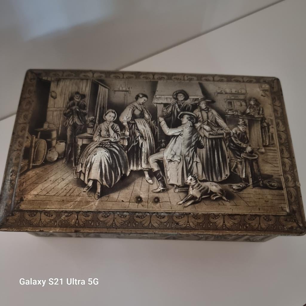 Vintage David tenders stijl metalen koekjestin, Ophalen, Koek(jes)