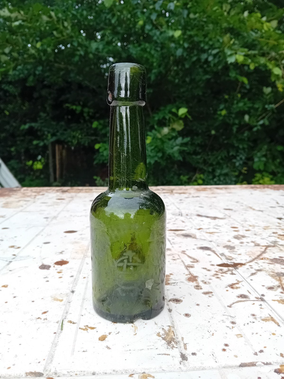 Oude vintage bierfles Ant Bock Antwerpen, Verzamelen, Biermerken, Ophalen of Verzenden