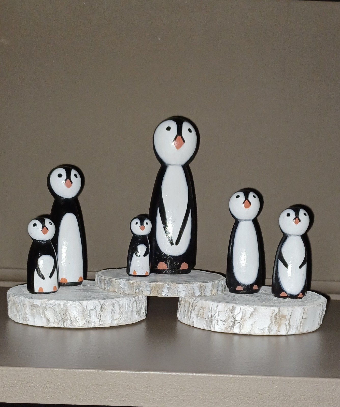 Familie pinguins pegdolls op ijs, Ophalen of Verzenden, Nieuw, Overige typen