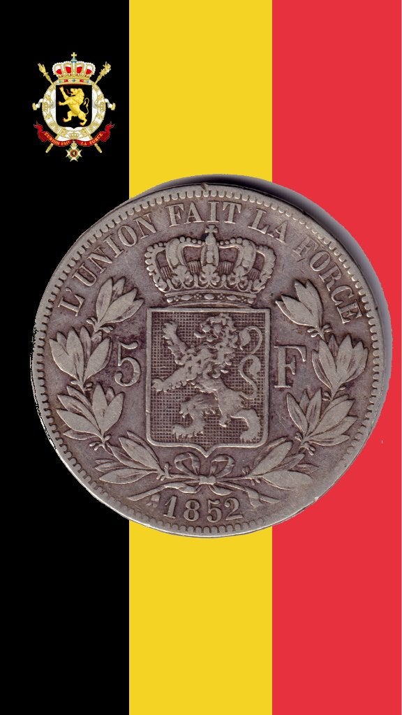 5 francs 1852 - Léopold I, Enlèvement ou Envoi, Monnaie en vrac, Argent, Argent
