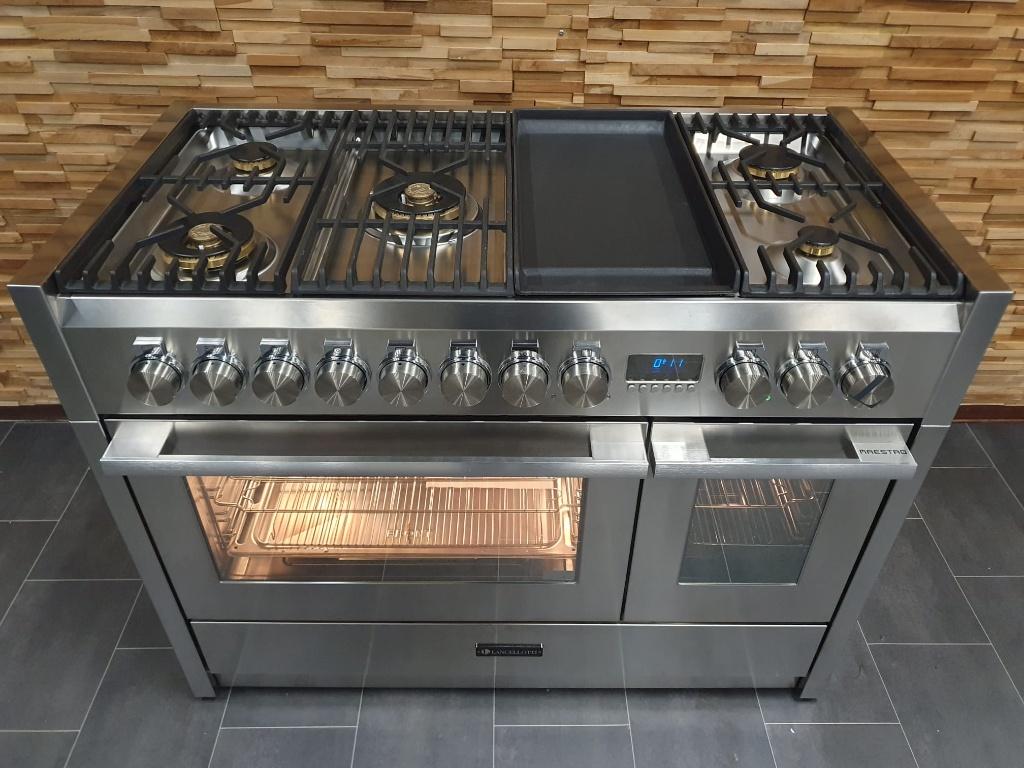 NIEUW Lancellotti Maestro Fornuis 120cm RVS combi-stoomoven, Elektronische apparatuur, Fornuizen, Ophalen, Hete lucht, 60 cm of meer