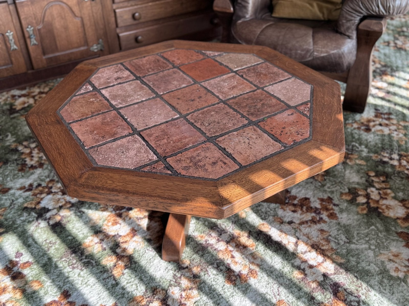 Salontafel met stenen inleg, Enlèvement, Comme neuf