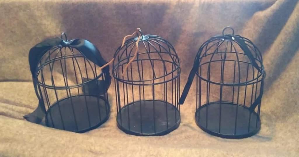 vogelkooitjes zwart Per set van 3 stuks, Huis en Inrichting, Woonaccessoires | Overige, Zwart, Ophalen of Verzenden