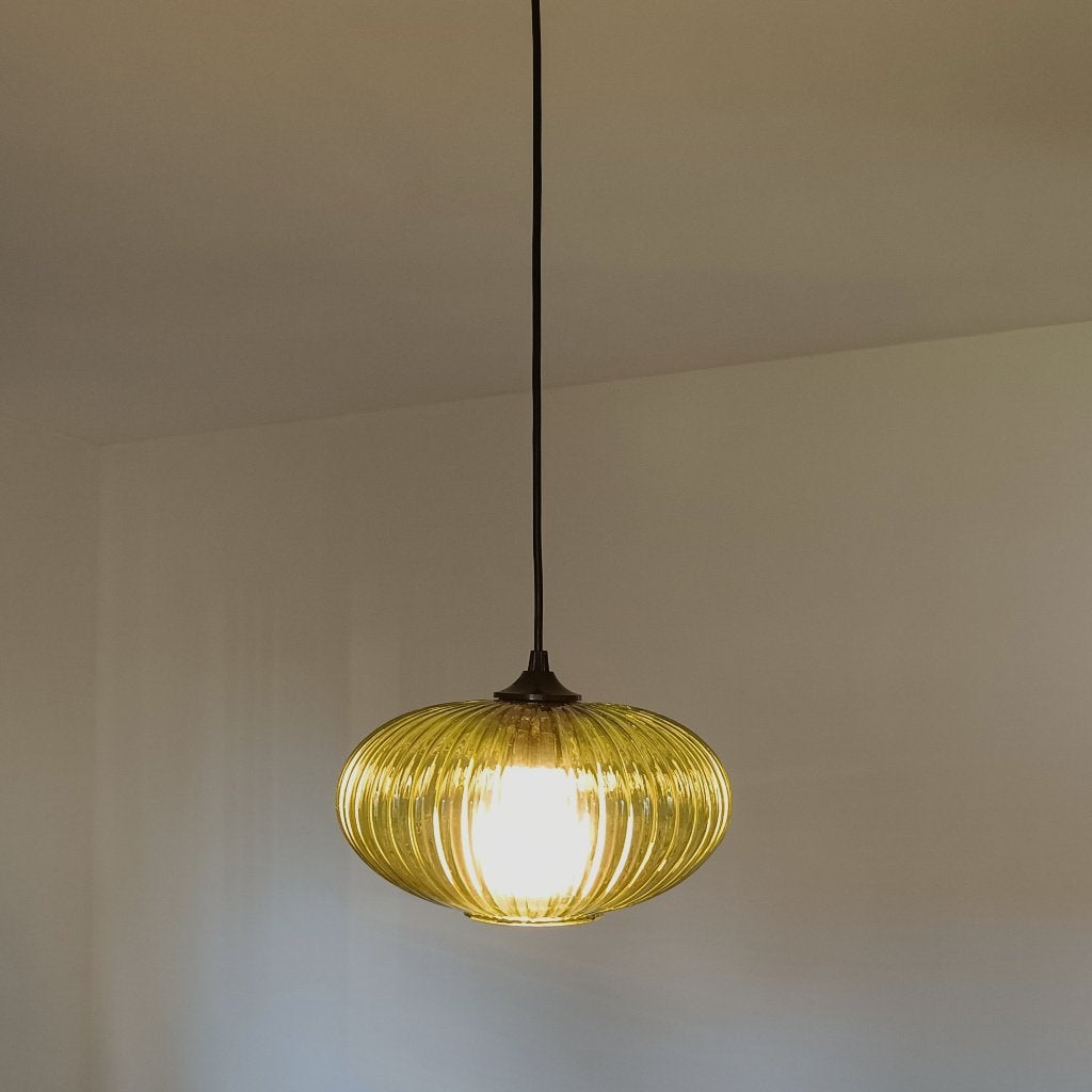 Retro glazen lamp, Ophalen, Zo goed als nieuw