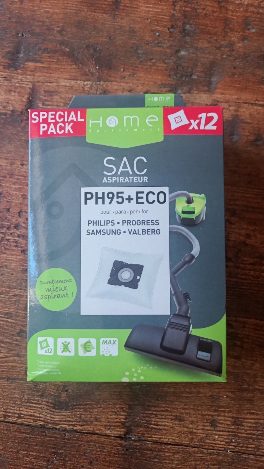 PH95 Eco-stofzuigerzakken: 12 zakken, doos niet geopend, Ophalen of Verzenden, Nieuw, Overige typen, Philips