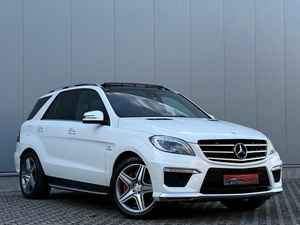 Mercedes ML 63AMG V8 557PK LichtevrachtMetZetels Veel Opties, Auto's, Automaat, 276 g/km, Wit, Leder