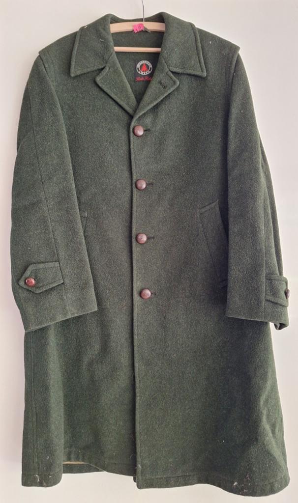 Vintage olijfgroene loden jas, Ophalen of Verzenden, Maat 48/50 (M)