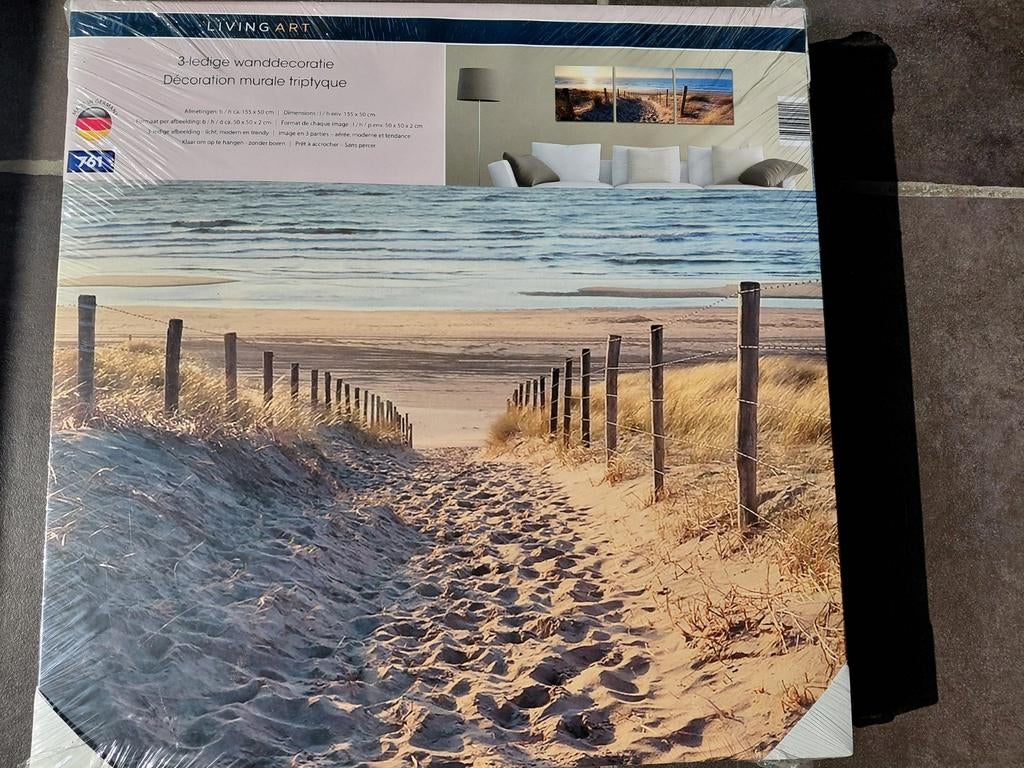 3 delige canvas strand zee, Ophalen