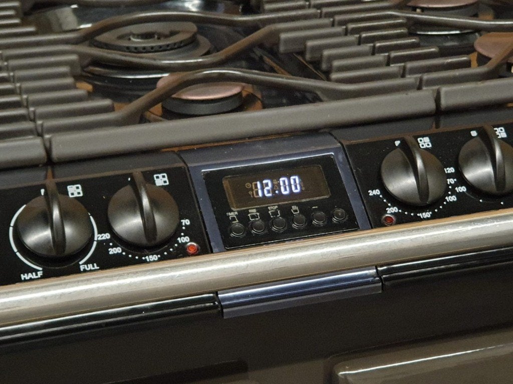 🔥AGA SIX FOUR Fornuis 100cm bruin/ Mocca 4 elektrisch ovens, Gaz, Classe énergétique A ou plus économe, Comme neuf, Enlèvement