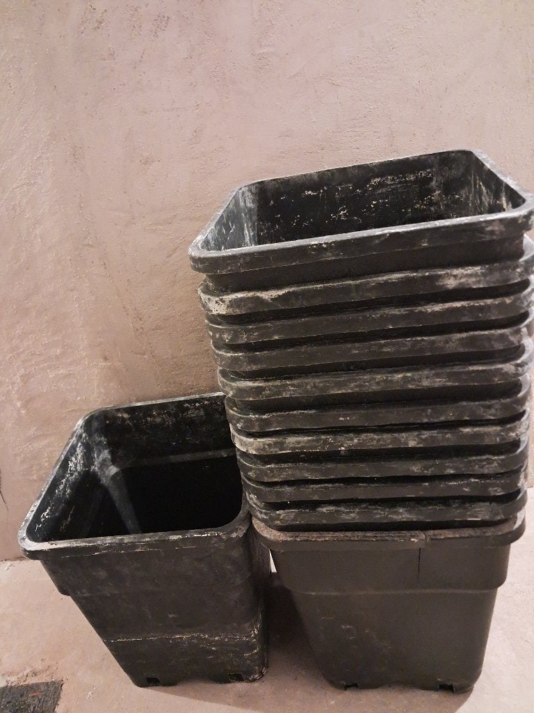 Un lot de 12 pots horticoles à bouturage large haut carré., Enlèvement, Utilisé, Carré, Intérieur