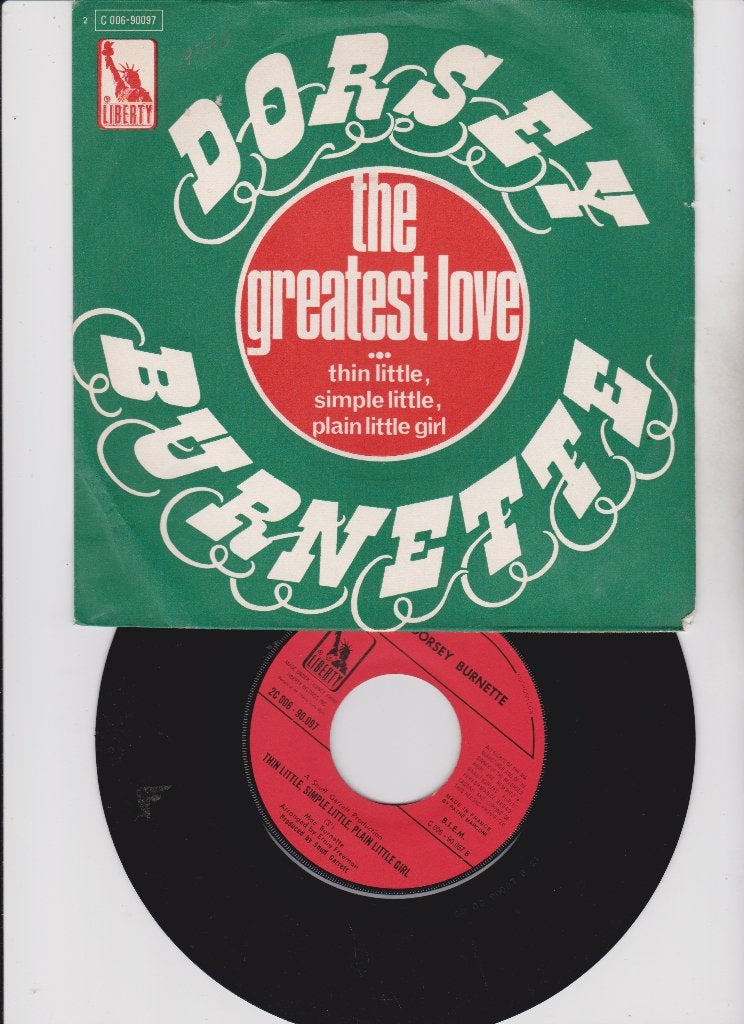 Dorsey Burnette – The Greatest Love  1969, Cd's en Dvd's, Vinyl Singles, 7 inch, Ophalen of Verzenden, Pop, Overige typen