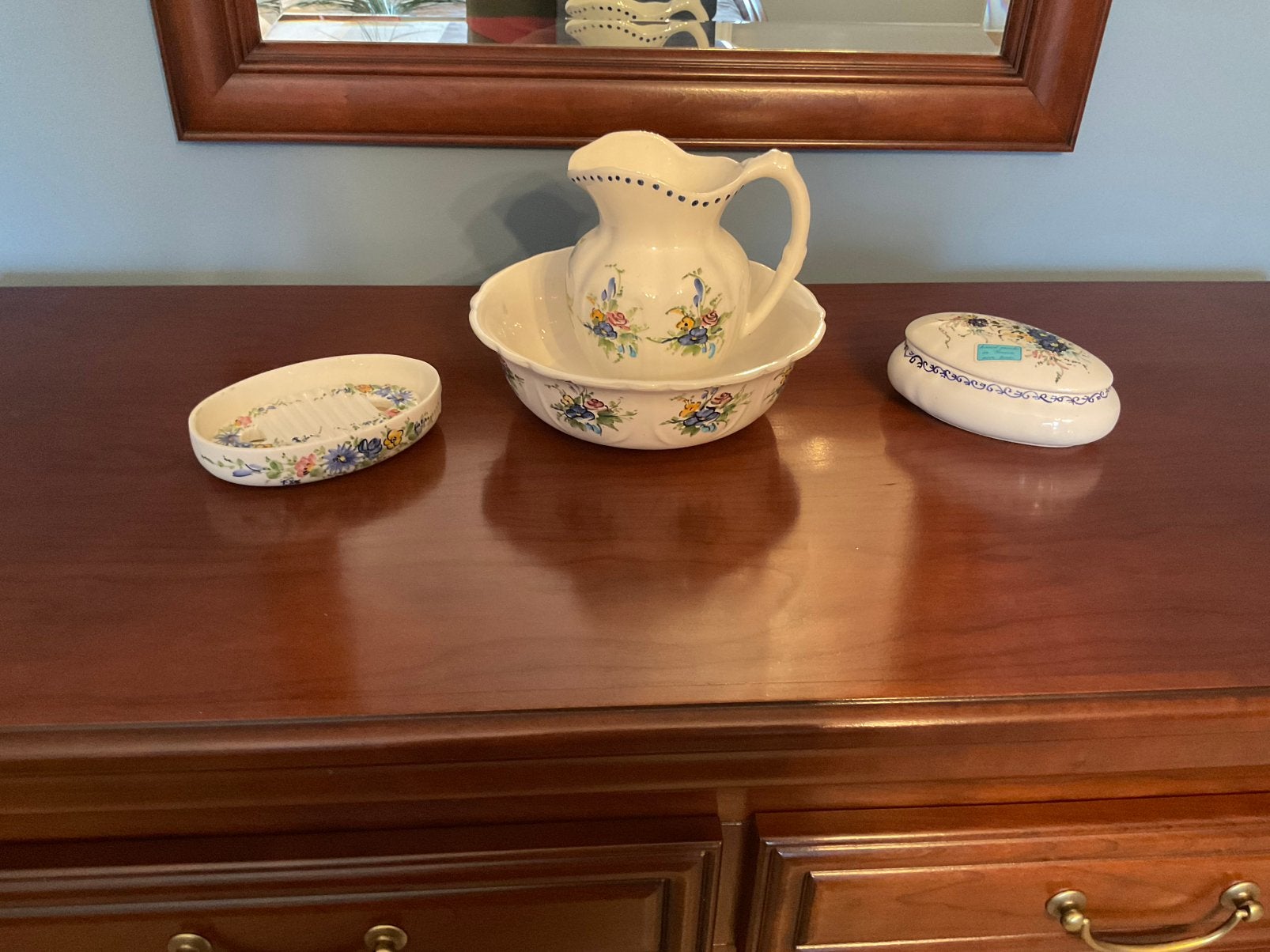 Set de lavage en céramique grecque vintage, Enlèvement ou Envoi