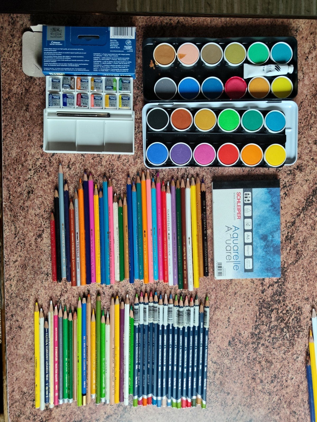 aquarelverf en 76 aquarelpotloden, Hobby en Vrije tijd, Ophalen of Verzenden