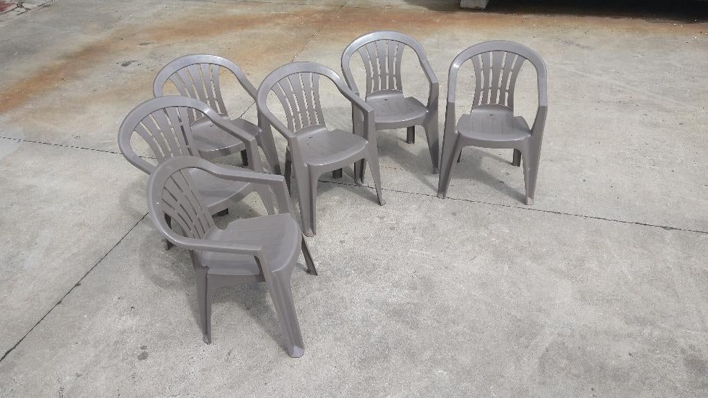 6 x tuinstoelen Jardin stoel Cuba cappuccino, Tuin en Terras, Ophalen, Nieuw, Plastic, Stapelbaar