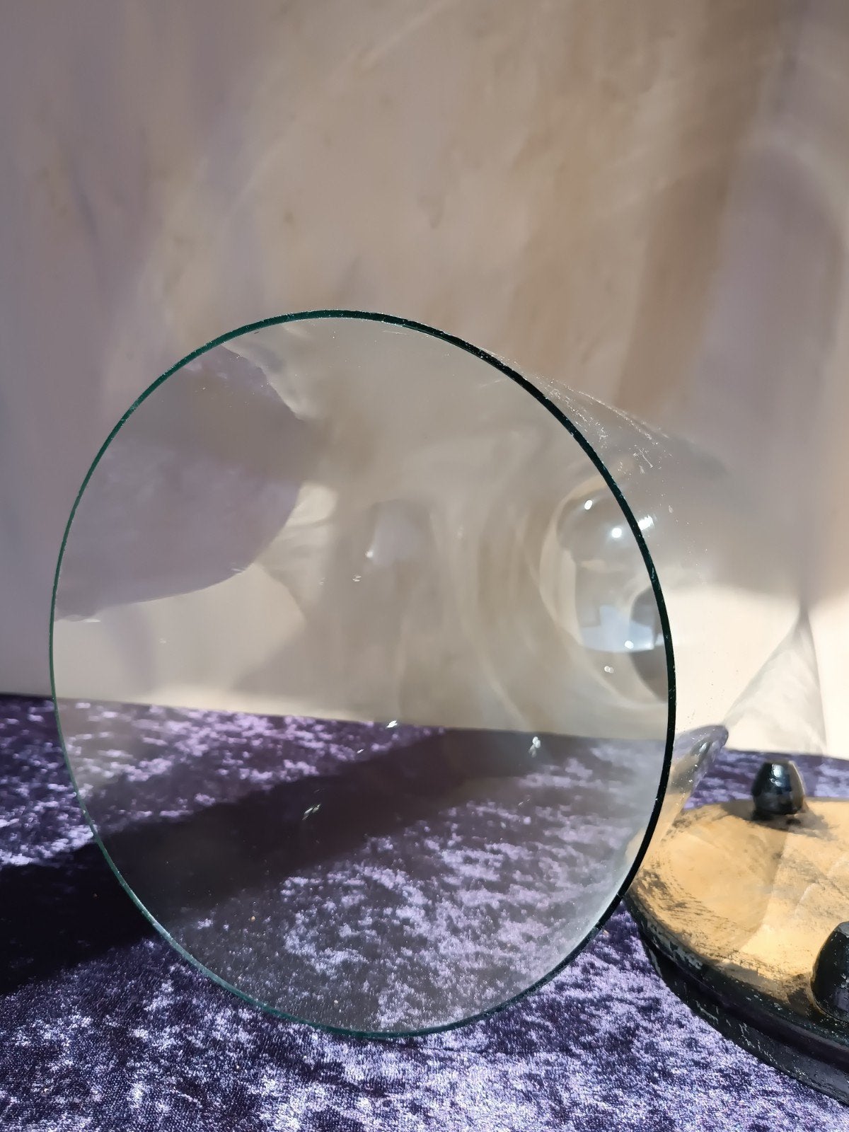Grande cloche ronde en verre antique, 21 cm, Enlèvement ou Envoi, Fait main, Verre