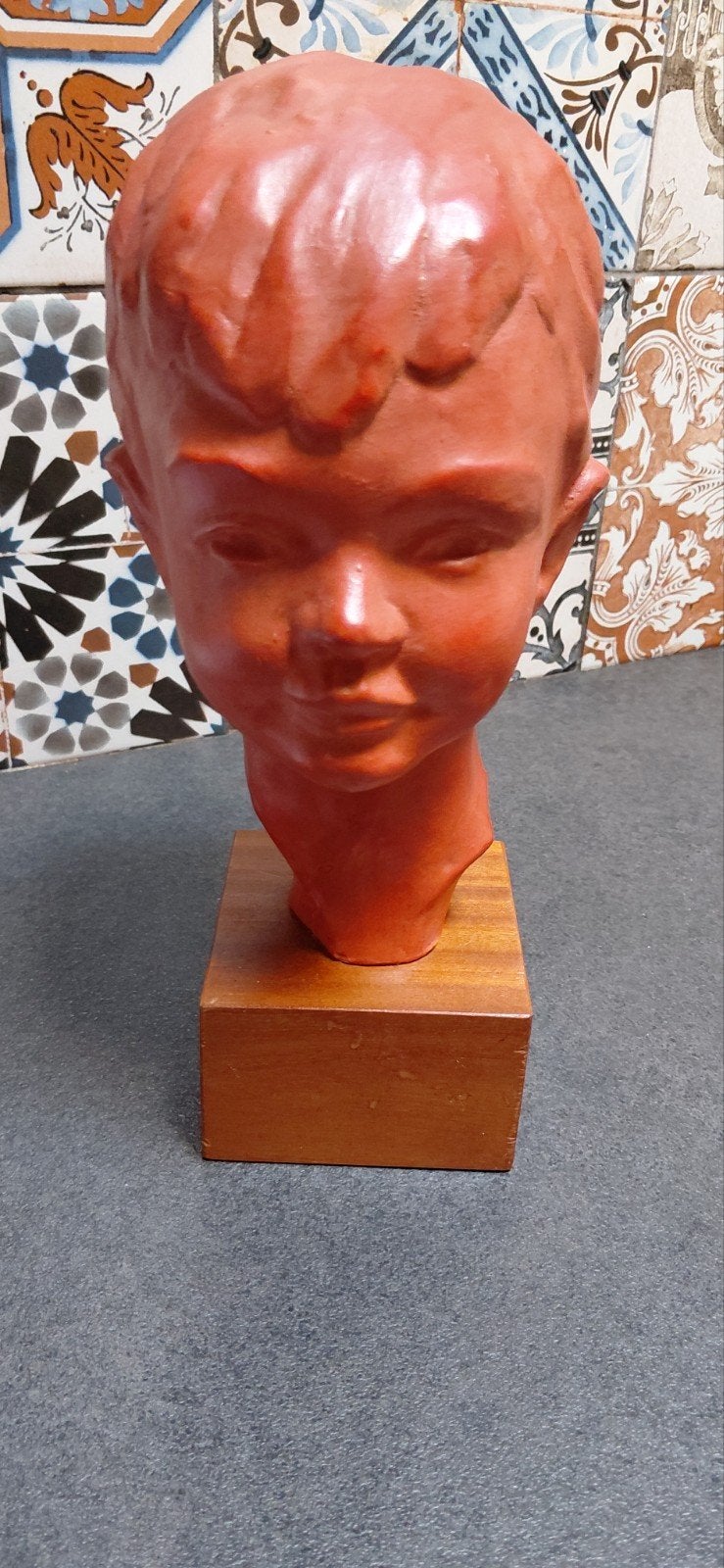 Buste d'enfant en terre cuite de Paul SERSTÉ (Belgique) - Ét, Enlèvement ou Envoi, Buste, Autres matériaux, 20 - 50 cm