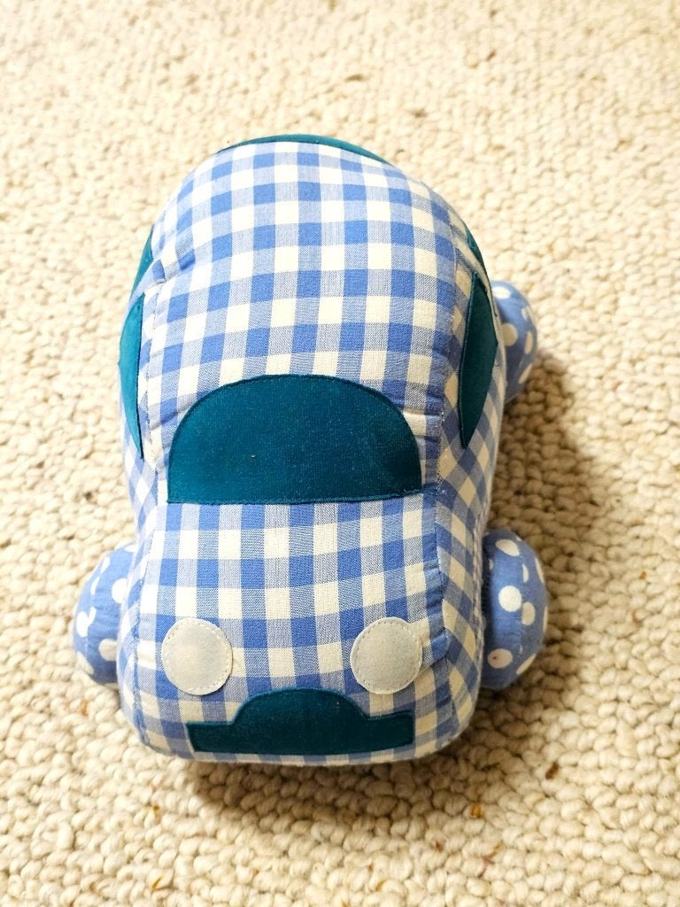 Peluche Auto Flamand Bleu et blanc à carreaux neuf, Enlèvement ou Envoi, Avec étiquette, Autres marques, Autres types