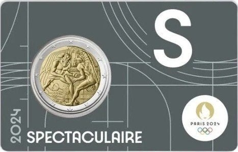 coincard 2 euro Frankrijk 2024 Olympische Spelen GRIJS, Verzenden, Frankrijk, 2 euro