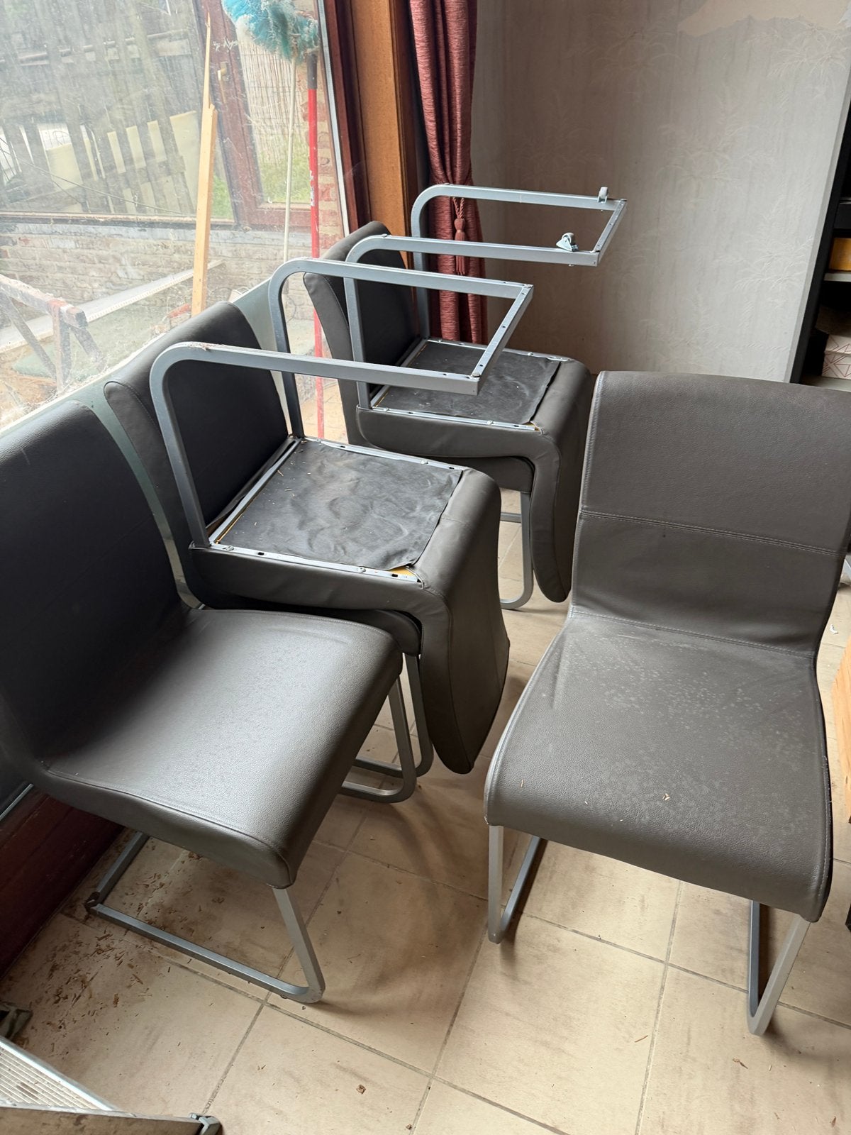 Chaises de cuisine en cuir, Enlèvement, Modern, Cuir, Noir