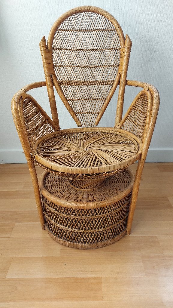 Vintage peacock chair, Ophalen, Gebruikt, Riet of Rotan, Retro