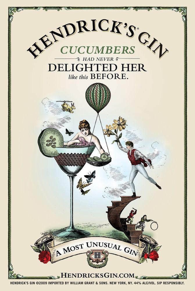 Metalen reclamebord Hendrick’s gin 2 - retro vintage mancave, Verzamelen, Ophalen of Verzenden, Zo goed als nieuw, Reclamebord