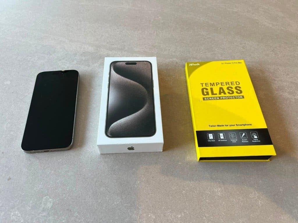 iPhone 15 Pro Max 256GB Natural Titanium 89% batterij, Telecommunicatie, Mobiele telefoons | Apple iPhone, 256 GB, 89 %, Blauw