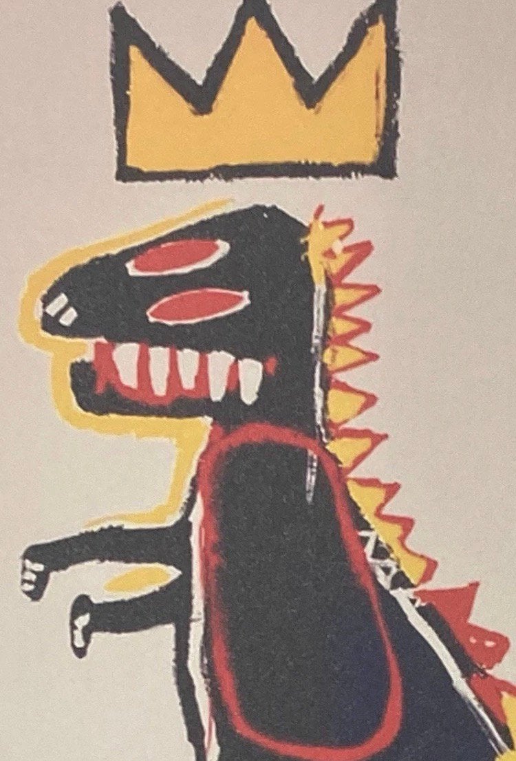 Jean Michel Basquiat : lithographie vendue encadrée, Antiquités & Art, Enlèvement ou Envoi