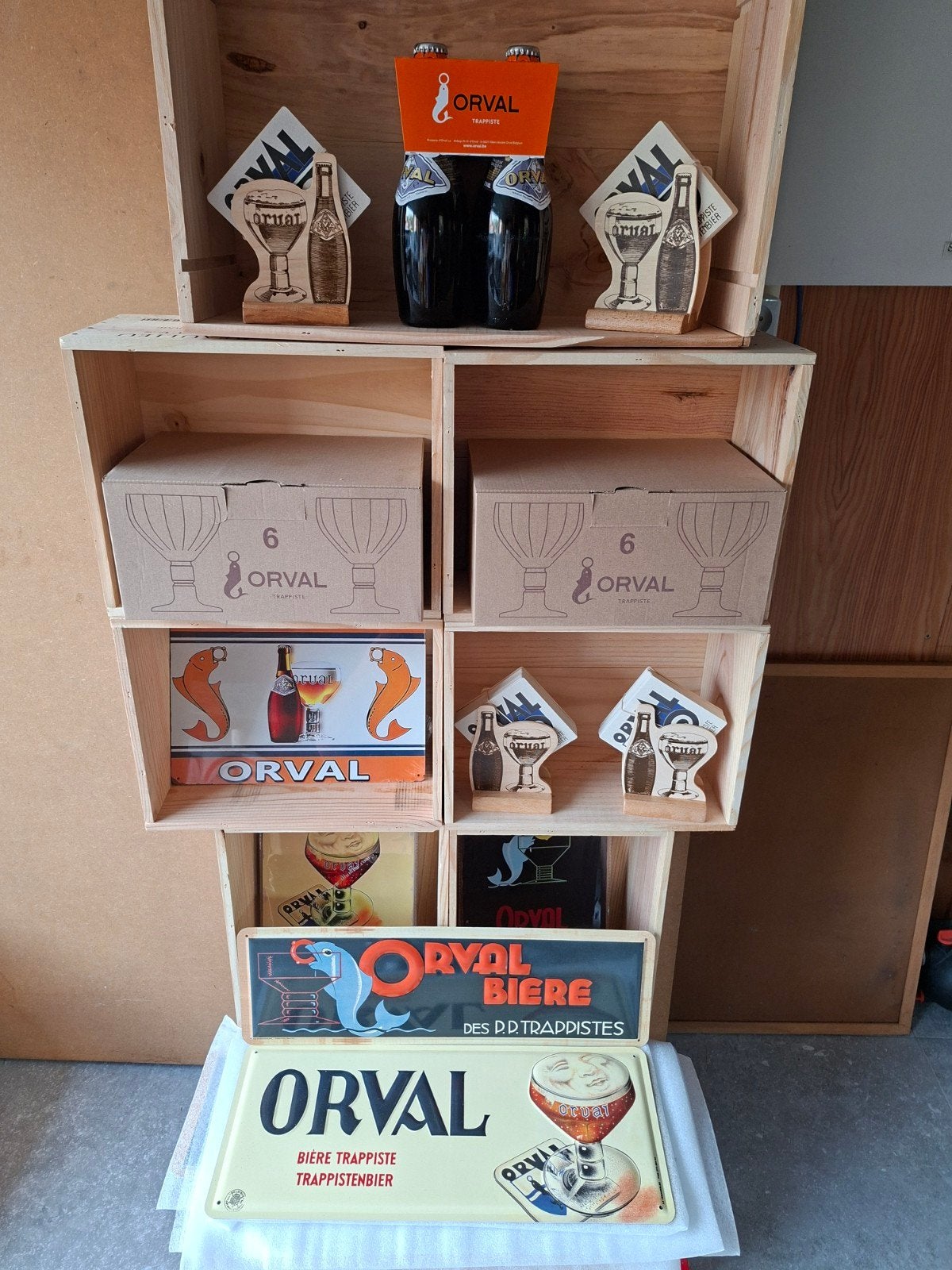 Orval verre divers articles voir liste, Collections, Boîte en métal, Enlèvement