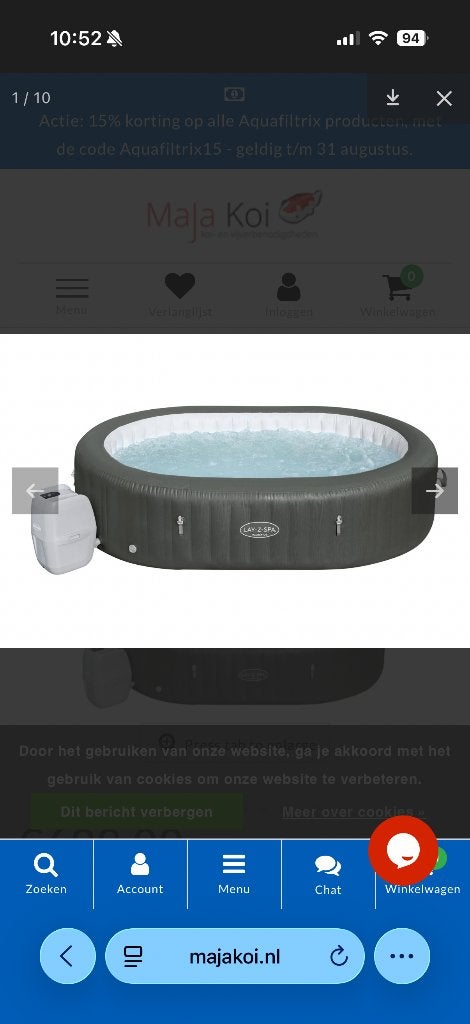 Lay z spa mauritius, Tuin en Terras, Bubbelbaden en Hottubs, Ophalen, Zo goed als nieuw, Afdekzeil, Opblaasbaar