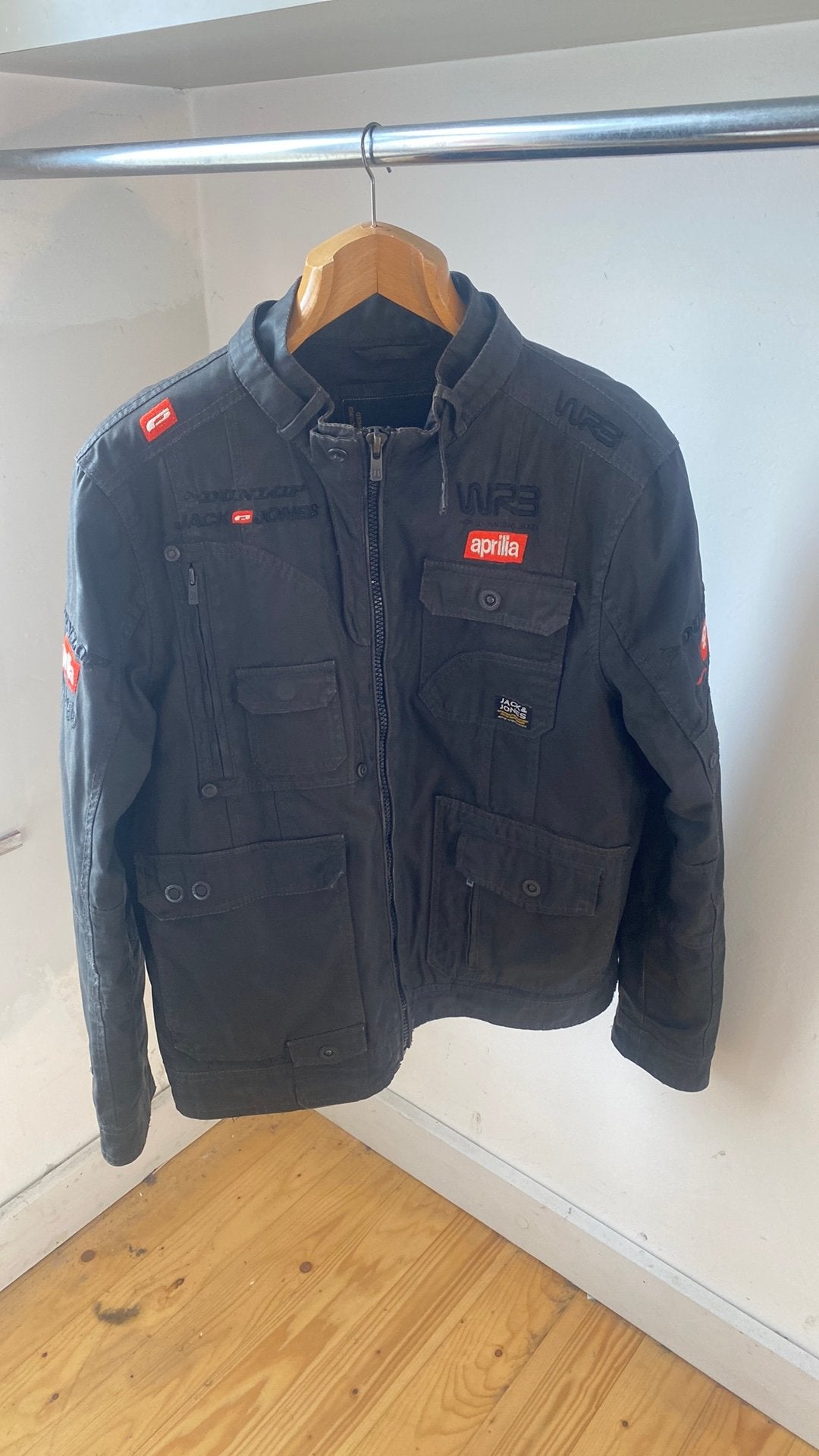 Nieuwe Bikerjas Jack & Jones WRB- Aprilia , Dunlop, Agip, Ophalen of Verzenden