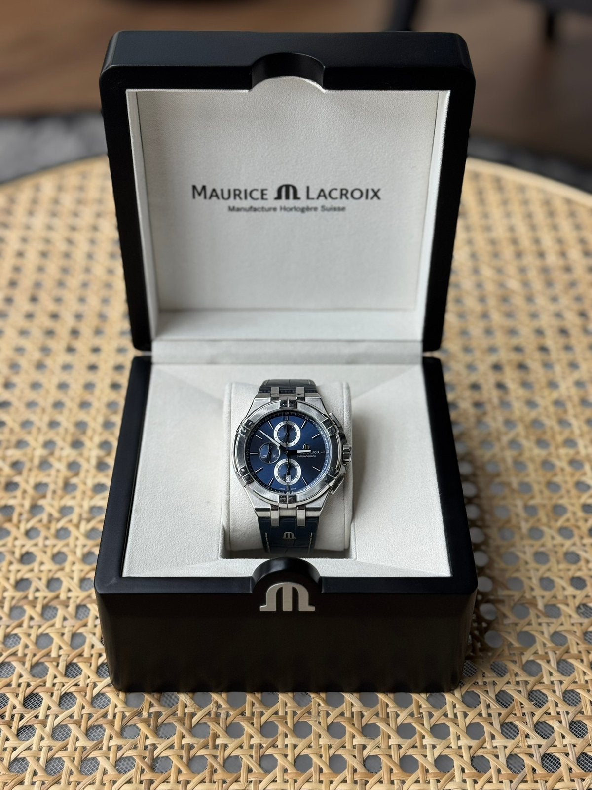Maurice Lacroix Aikon AI1018 44mm, Overige merken, Leer, Staal, Verzenden